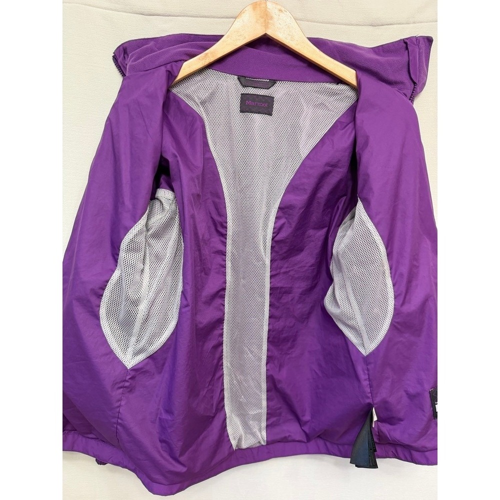 Marmot Girls Large Purple Hooded Rain Jacket J45960 Waterproof Outdoor - Picture 5 of 10